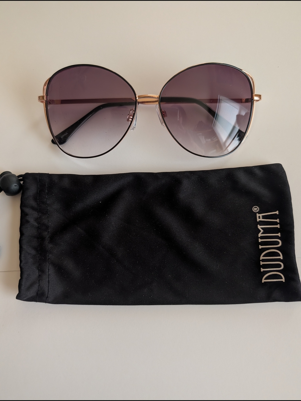 Duduma Women's Gold Frame Sunglasses with Gradient Purple Lenses
